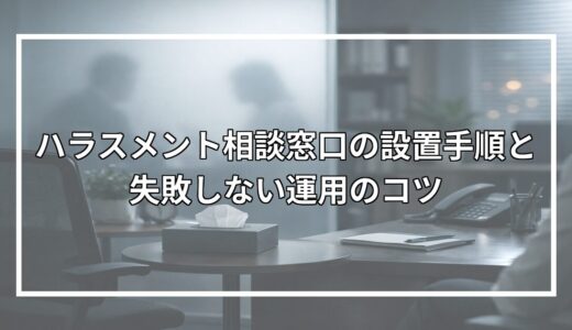 ハラスメント相談窓口の設置手順と失敗しない運用のコツ